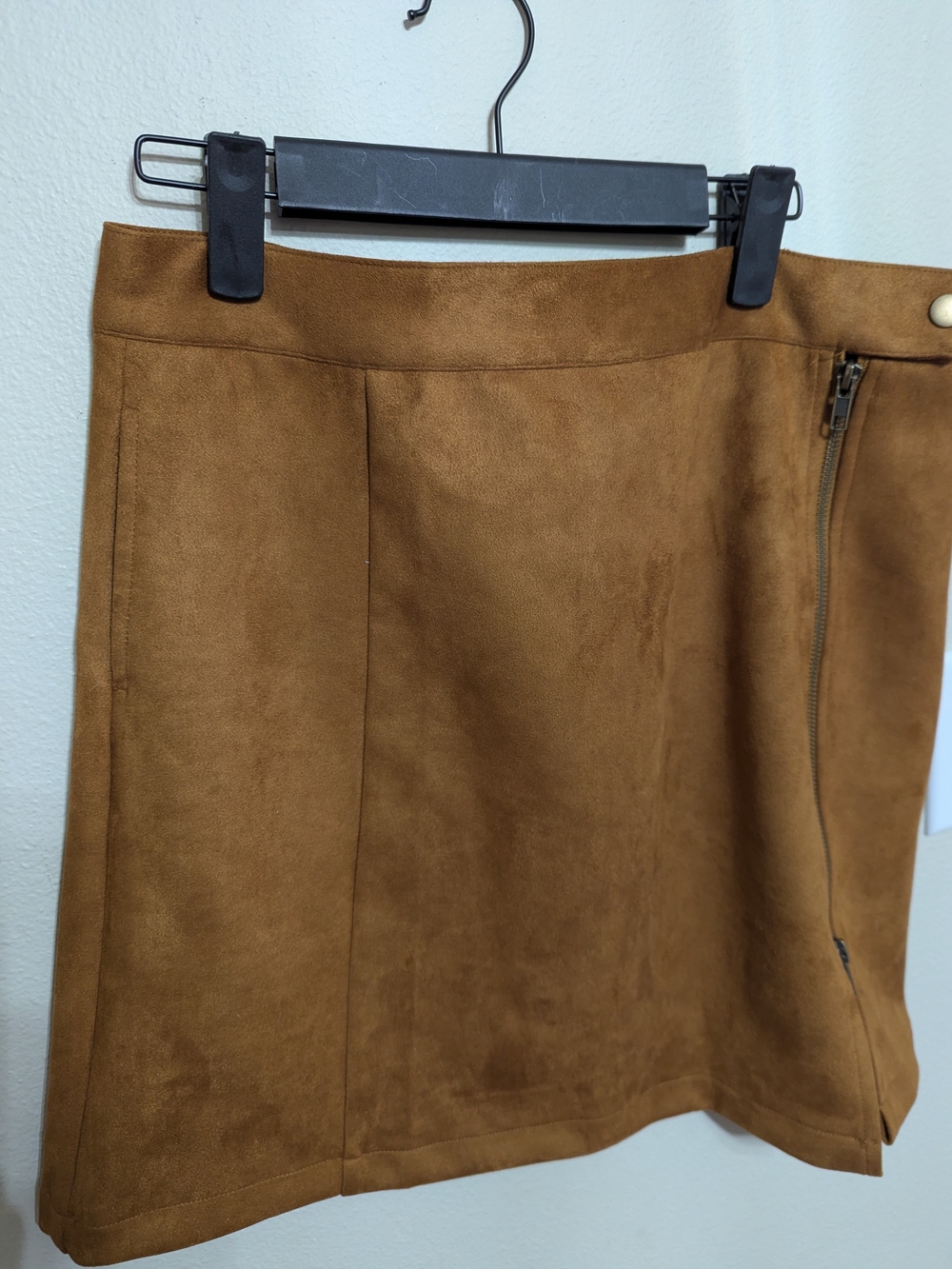 white birch Faux Suede Mini Skirt in Camel Brown
